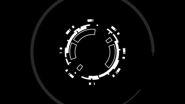Witte Cirkel Hud Animatie Element Zwarte Achtergrond — Stockvideo