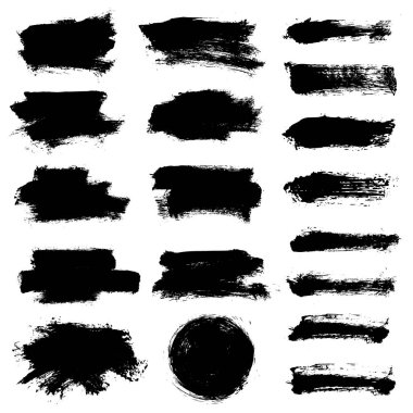 Sancak için vektör fırçası, grunge siyah çizgili metin kutuları.