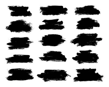 Vektör siyah grunge fırça darbesi, siyah boya şeridi. Pankart için metin kutuları.