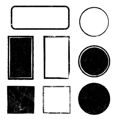 Vektör grunge posta pulları koleksiyonu, geometrik şekil pankartları.