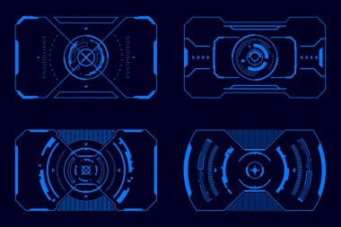 Teknoloji fütüristik yüksek teknoloji elementi. HUD arayüzü bilim kurgu.