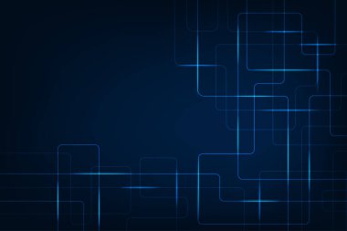 Soyut gelecek devre kartı mavi ışık arka planına sahip yüksek teknoloji..