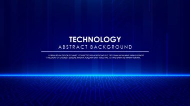 Teknoloji perspektif çizgisi devresi fütüristik soyut mavi ışık arkaplanı