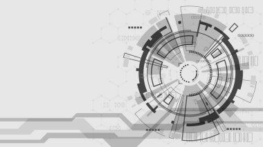 Bilimsel arka planın soyut teknolojisi geometrik şekillerle geleceksel arayüzü.