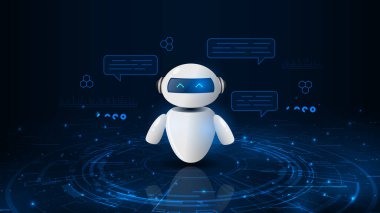 Yapay zeka sohbet robotu konsepti. Soyut dijital teknoloji yenilik arkaplanı.