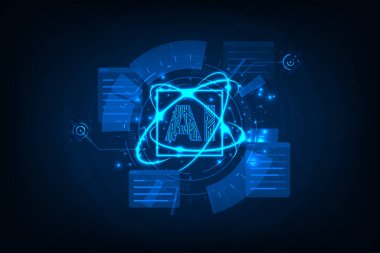 Yapay Zeka Geleceksel Bağlantı Ağı Konsepti. Soyut dijital teknoloji yenilik arkaplanı.