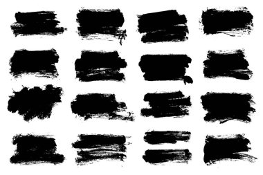 Collection grunge paint brush stroke. Text boxes for banner design.	