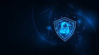 Merkezde gelecekten gelen güvenlik ağı var. Dijital güvenlik siberi. Kalkan teknolojisi geçmişi olan Hud halkası.