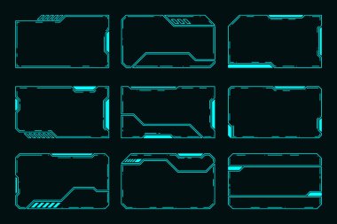 Teknoloji fütüristik arayüz çerçeve HUD teknoloji siber punk tasarım elementi.