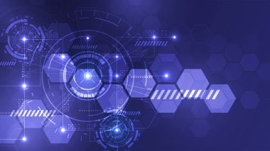 Dijital hud daire teknolojisi mavi ışık arkaplanını ayarlar