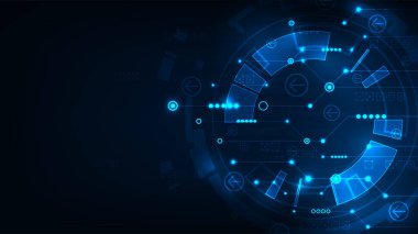 Soyut futurisit devre kartı yüksek teknoloji koyu mavi. Konsept iletişimi ile birlikte hat elektronik.