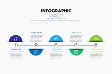 yarıçember zaman çizelgesi bilgisel şablon sunumları ve iş konsepti grafikleri 4 seçenek