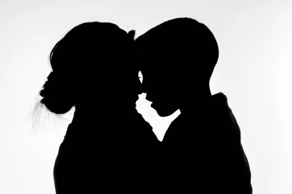 Silhouette Mother Son Her Arms White Background — Stock Photo, Image