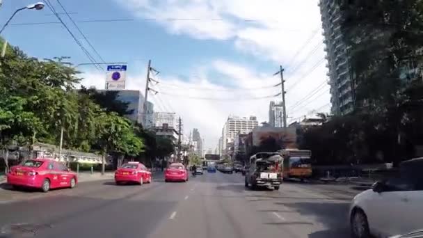 Bangkok Tailandia Diciembre 2015 Tráfico Por Carretera Bangkok Atasco Tráfico — Vídeos de Stock