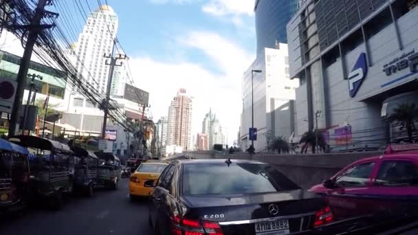 2012 Bangkok Thailand December 2015 방콕의 방콕의 차에서 바라본 — 비디오