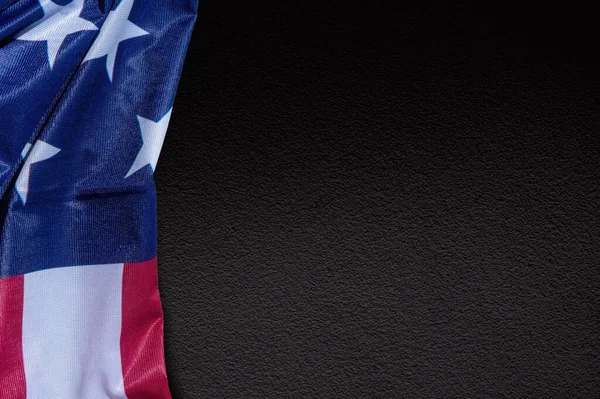 Flagg Usa Memorial Day Eller Juli Amerikansk Flagg Mørk Bakgrunn – stockfoto