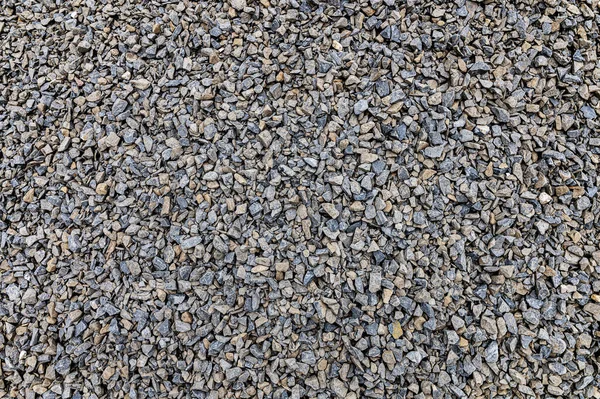 Zerkleinerter Stein Als Hintergrund Grauer Granitkies Hintergrund Für Betonmischung Baugestein — Stockfoto