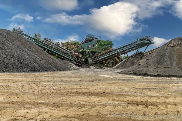 Industria Minera Transportadora Cantera Grava Maquinaria Trituración Trituradora Roca Tipo — Foto de Stock