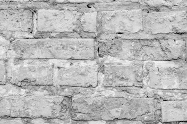 Beyaz tuğla duvar. Arkaplan olarak beyaz tuğla duvar dokusunun ayrıntıları