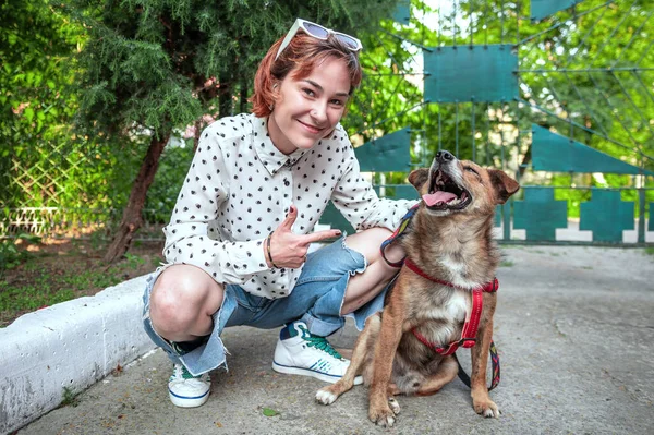 Rifugio Animali Volontario Con Cani Cane Rifugio Cani Solitari Gabbia — Foto Stock