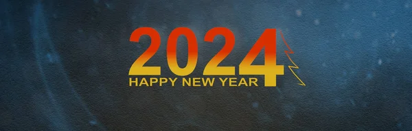 2024 Boldog Évet Üdvözlőlap Újév Absztrakt Fényes Színes Design Elem — Stock Fotó