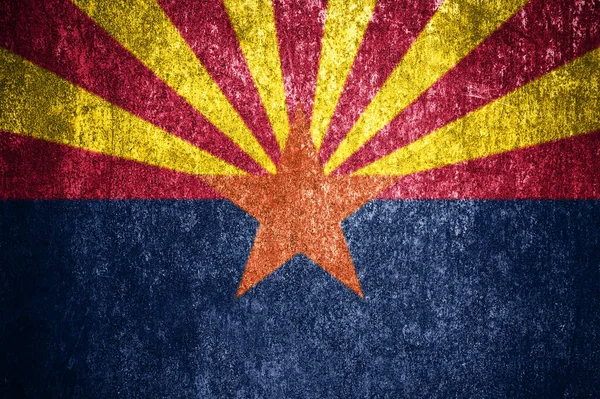 Primer Plano Bandera Del Estado Arizona Bandera Estatal Sucia Arizona — Foto de Stock