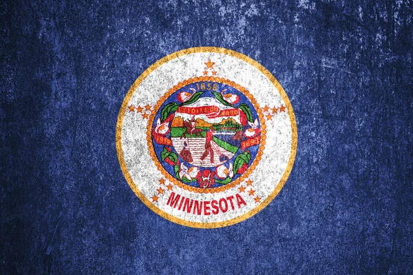 Primer Plano Bandera Del Estado Minnesota Grunge Bandera Estatal Sucia — Foto de Stock