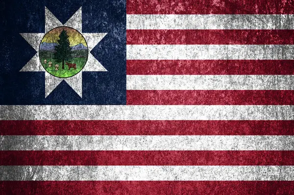 Primer Plano Bandera Del Estado Vermont Bandera Sucia Del Estado — Foto de Stock