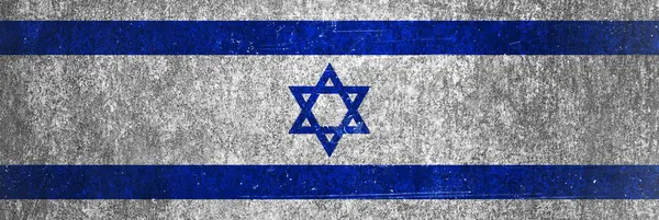 Israel grunge flag banner. Dirty Israel flag on a metal surface. Banner design