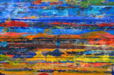 Soyut yağlı boya tablosu. Ahşap dokuda yağ. Ahşap yüzeyde elle çizilmiş yağlı boya resim. Pankart tasarımı