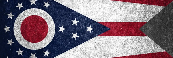 Primer Plano Bandera Del Estado Ohio Bandera Sucia Del Estado — Foto de Stock