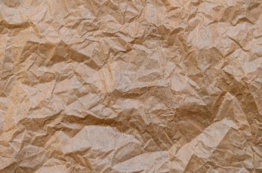 Buruşmuş Kraft kağıt dokusu. Grunge doku arka planı. Eski kraft kağıdı