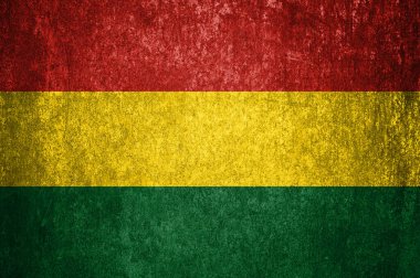 Metal bir yüzeyde Bolivya bayrağı. Kirli Bolivya bayrağı.  