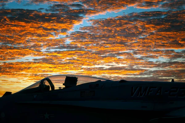 Socal Sun Egy Hornet Mögött Kel Fel 2022 Miramar Airshow — Stock Fotó