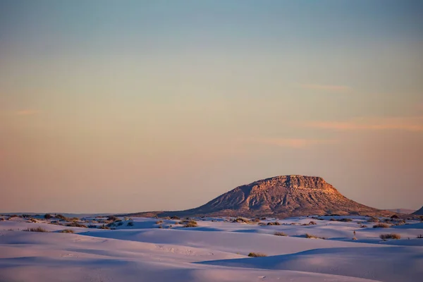 White Sands Ulusal Parkı Ndan New Mexico Çölünün Akşam Manzarası — Stok fotoğraf