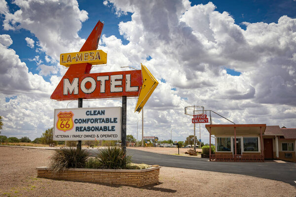 The veteran owned and operated La Mesa Motel on historic Route 66 in Santa Rosa, New Mexico.