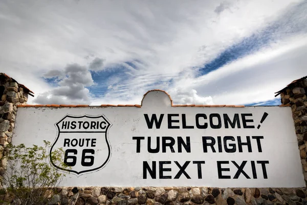 Original Route Sign Dating Back 1930 Still Stands Needles — Stock Photo, Image