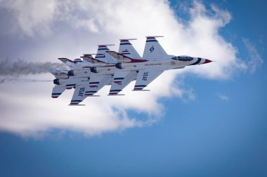 The US Air Force Thunder Birds perform at the 2023 Thunder and Lightning Over Arizona at Tucson, Arizona. clipart