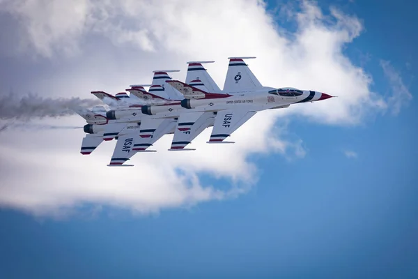 Thunder Birds Força Aérea Dos Eua Apresentam 2023 Thunder Lightning — Fotografia de Stock