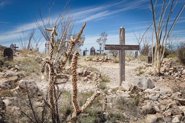 Tombstone Arizona Daki Boothill Eski Şehir Mezarlığı Botlarıyla Ölen Adamların — Stok fotoğraf
