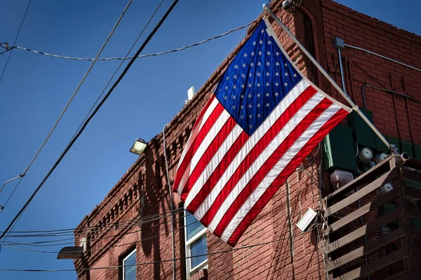 American Flag Flies Proudly Chihuahuita First Ward Considered One Oldest — Stock Photo, Image