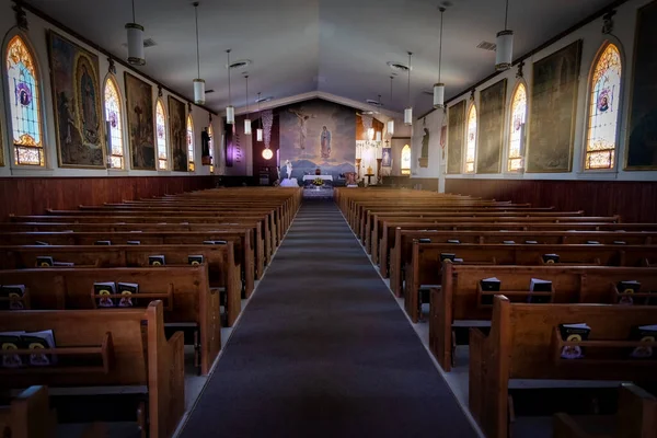 Güneş 1929 Paso Teksas Inşa Edilen Guadalupe Katolik Kilisesi Nin Stok Resim