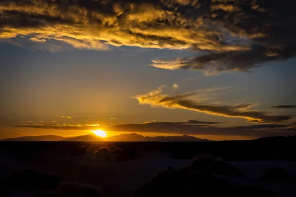 Pôr Sol Atrás Das Montanhas Franklin Tomadas Red Sands Perto — Fotografia de Stock