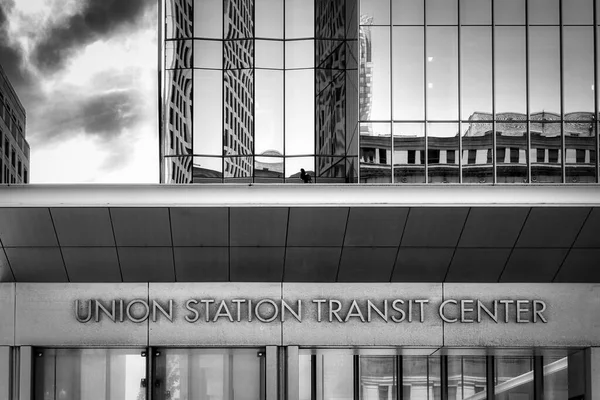 Транзитний Центр Юніон Стейшн Автобусних Сполучень Розташований Центрі Чикаго Штат — стокове фото