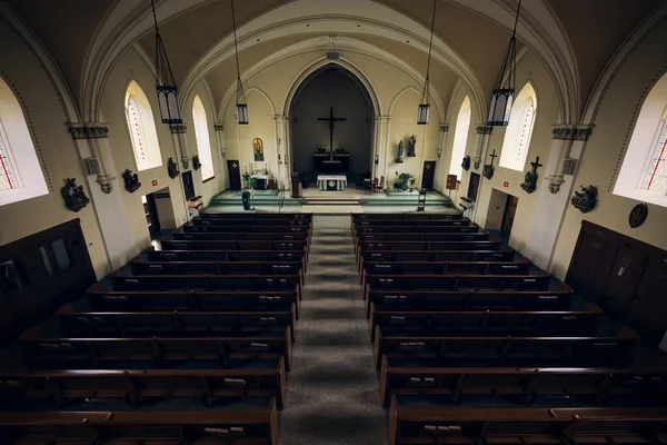 Interior Saint Gregory Catholic Church Added National Register Historic Places — Stock Photo, Image