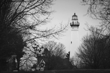 The Windpoint Lighthouse, built in 1880, at Racine, Wisconsin. clipart
