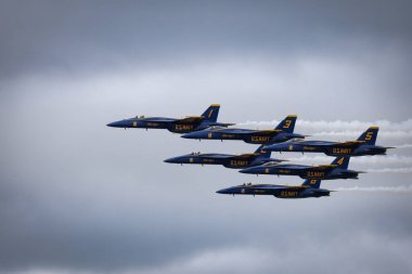 Virginia, Virginia Beach 'teki 2024 NAS Oceana Airshow' da ABD Donanması Mavi Melekleri..