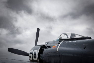 Virginia Beach, Virginia 'daki 2024 NAS Oceana Airshow' da Douglas AD-4 Skyraider sergileniyor..