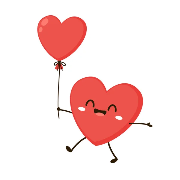 Carácter Rojo Lindo Corazón Ilustraciones Románticas Del Día San Valentín — Archivo Imágenes Vectoriales