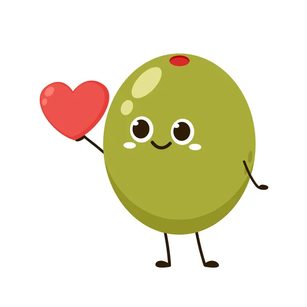 橄榄腌制病媒 Olive Pickled Character Design — 图库矢量图片